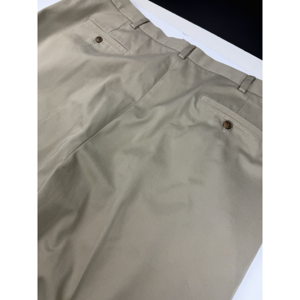Brooks Brothers Advantage Chino Elliott Pleated Khaki Pants Men's 44x32 Cuffed - Picture 7 of 8